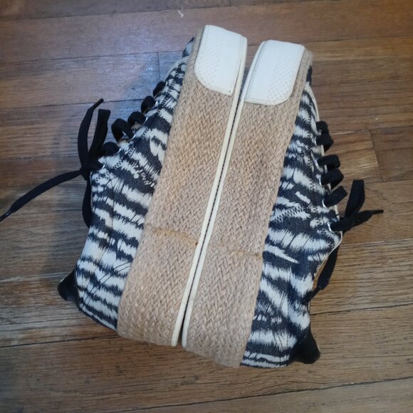 NO NAME zebra print jute trim espadrille platform lace up sneakers (40/US9) - Picture 8 of 11